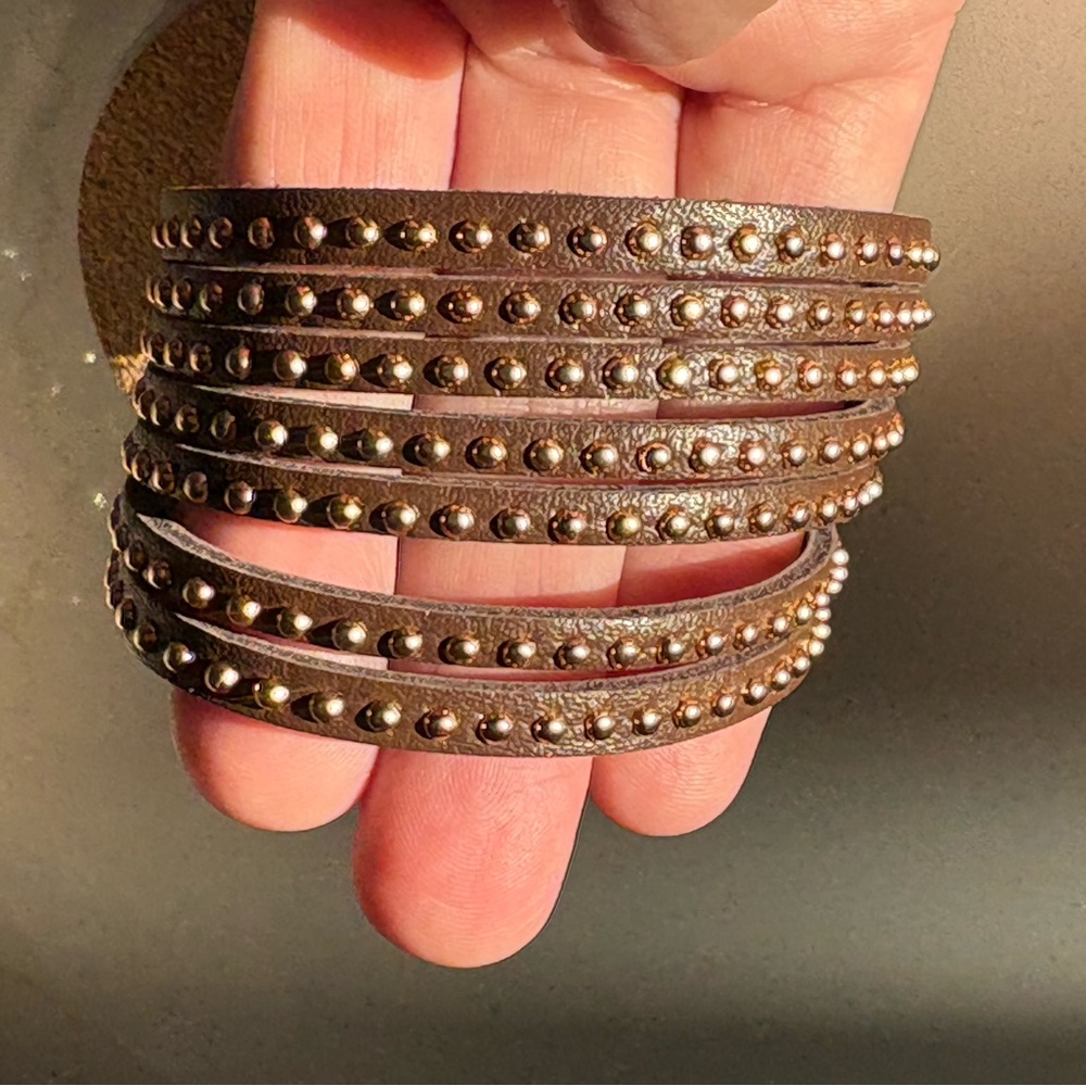 Milor Italy Leather Bronze Bracelet